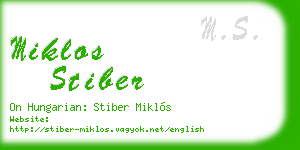miklos stiber business card